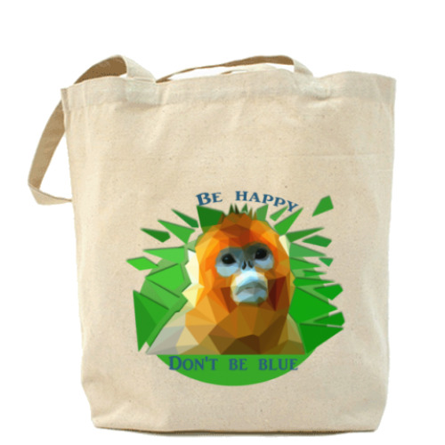 Сумка шоппер с принтом Синемордая обезьяна