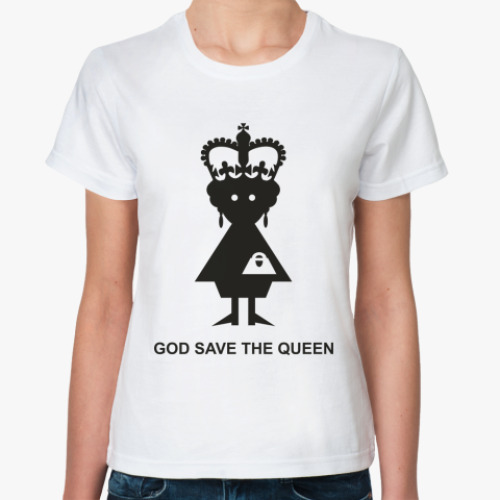 Классическая футболка с принтом  Королева Елизавета II