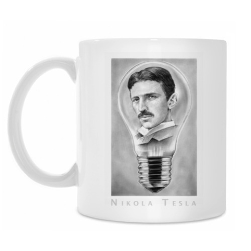 Кружка с принтом Никола Тесла