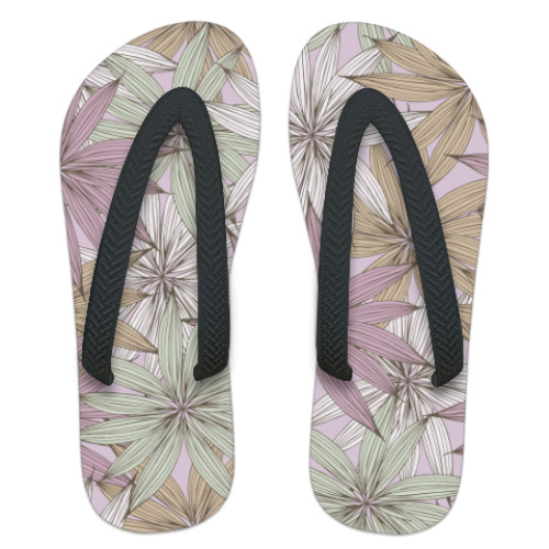 Шлепанцы (сланцы) с принтом Цветы