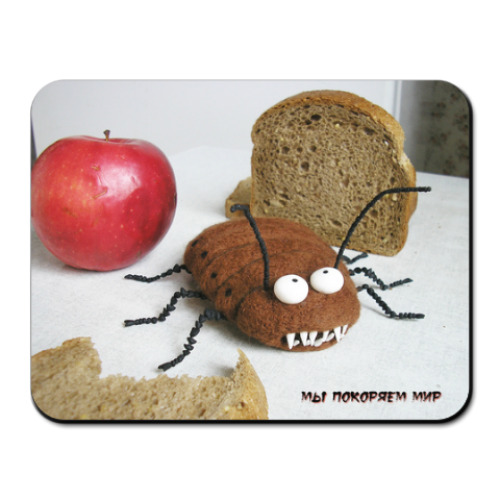 Коврик для мыши с принтом Мы покоряем мир. Таракан Эдвард