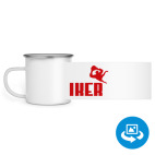 Кружка металлическая белая (круговая запечатка)