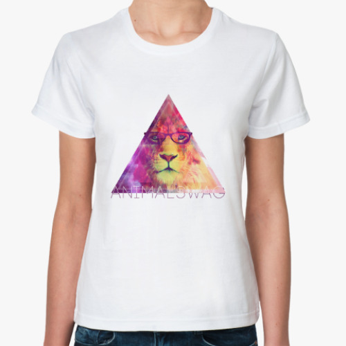 Классическая футболка с принтом 'ANIMALSWAG' collection: Lion