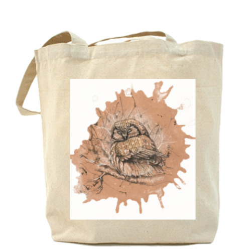 Сумка шоппер с принтом Спящая сова