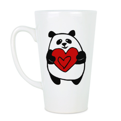 Чашка Латте с принтом  Панда