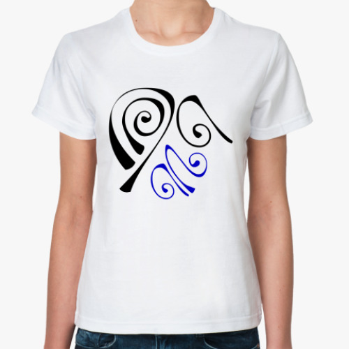 Классическая футболка с принтом Завитки