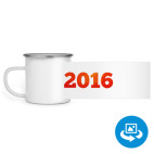 Кружка металлическая белая (круговая запечатка)