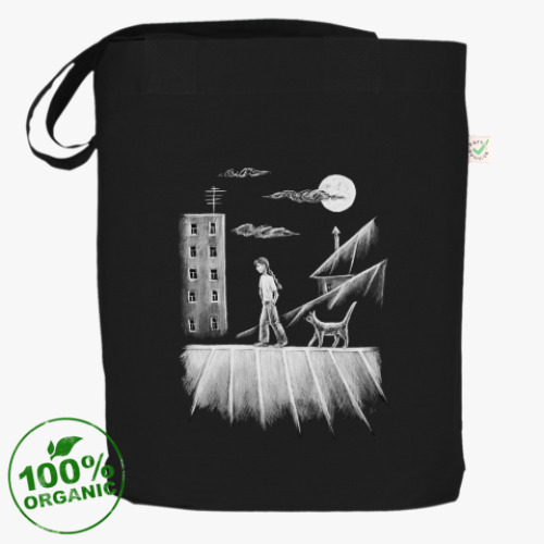 Сумка шоппер с принтом Прогулки под луной