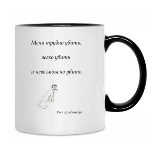 Кружка с принтом Кот шредингера