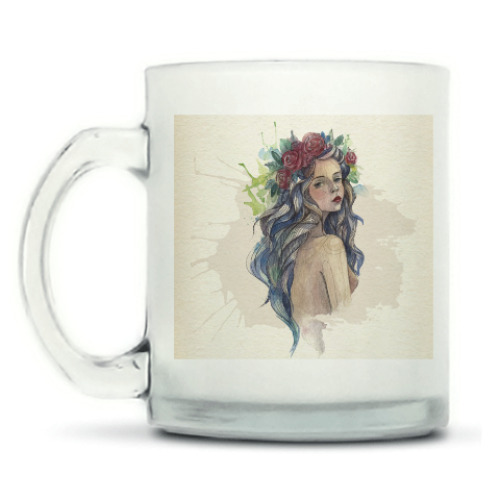 Кружка матовая с принтом Прекрасная девушка