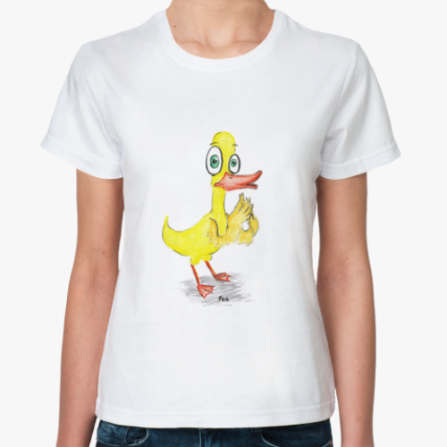 Классическая футболка с принтом  Чокнутая Утка