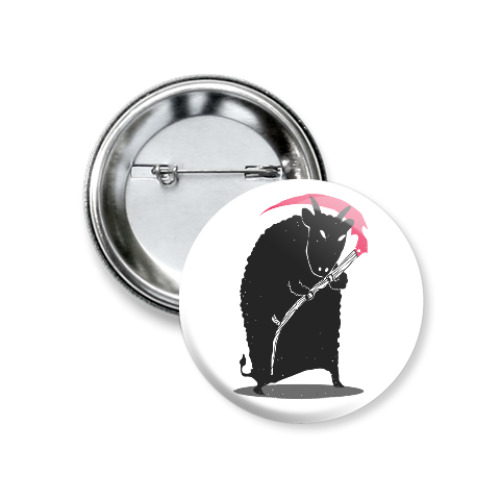 Значок 37мм с принтом Мрачный убийца