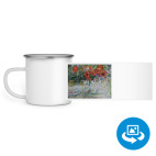 Кружка металлическая белая (круговая запечатка)