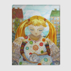 Рыжая девочка с котиком