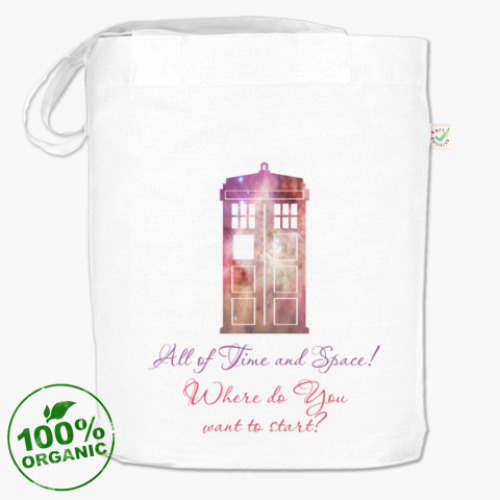 Сумка шоппер с принтом ТАРДИС