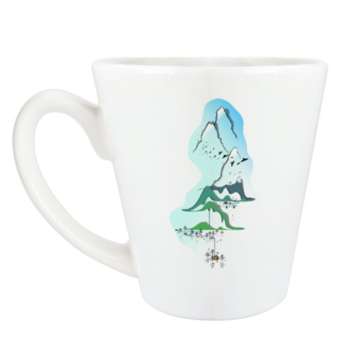 Чашка Латте с принтом горы