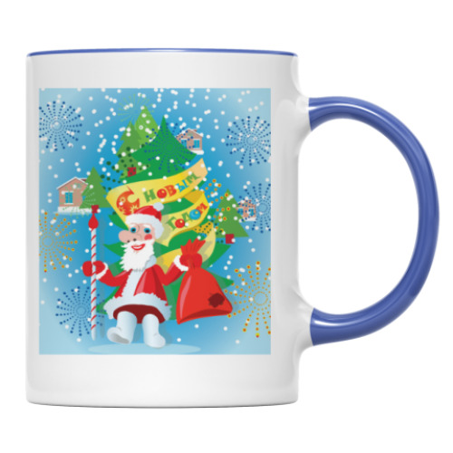 Кружка с принтом новогоднее поздравление