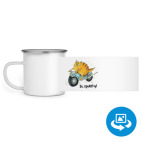 Кружка металлическая белая (круговая запечатка)