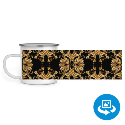 Эмалированная кружка (круговая запечатка) с принтом Versace style