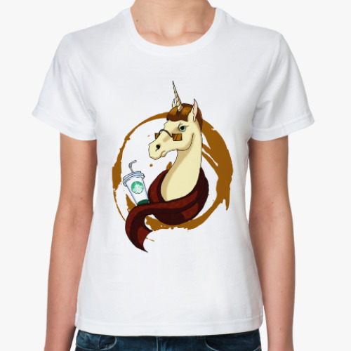 Классическая футболка Единорог Кофеман