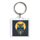 Брелок 3.9 x 3.9 см Сова на фоне Луны