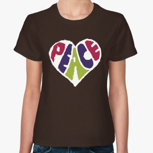 Женская футболка с принтом Сердце мира