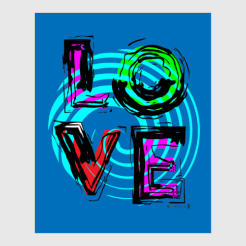Постер с принтом LOVE, любовь.