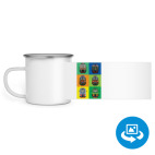 Кружка металлическая белая (круговая запечатка)