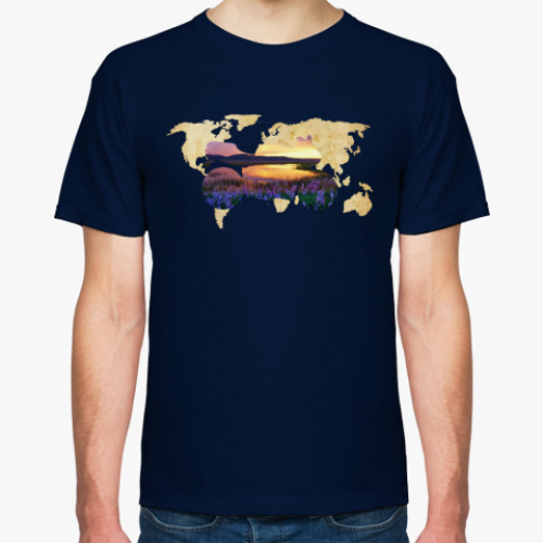 Футболка с принтом Мотопейзаж