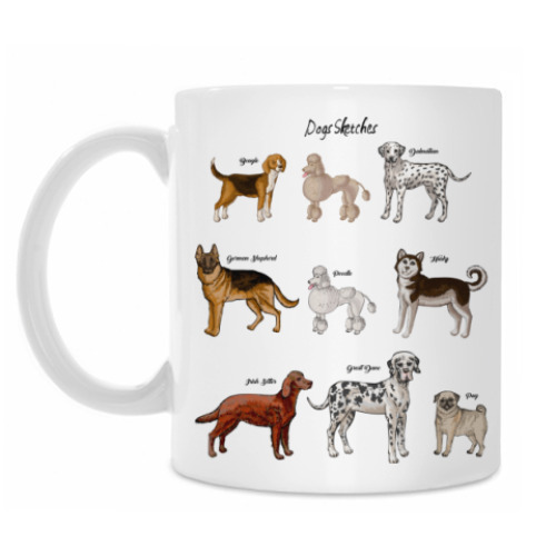 Кружка с принтом Собаки