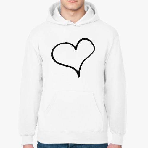 Толстовка худи с принтом Чернильное сердце