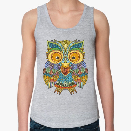 Женская майка с принтом Лупоглазая совушка