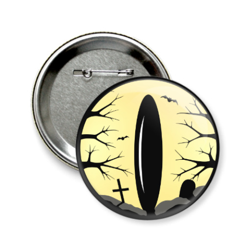 Значок 58мм с принтом Лунный глаз