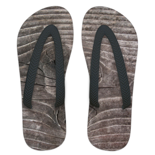 Шлепанцы (сланцы) с принтом Дерево