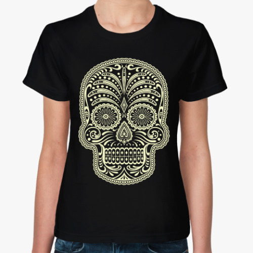Женская футболка с принтом Череп