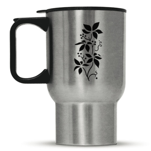 Кружка-термос с принтом Цветы
