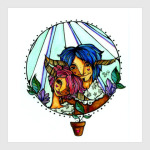 Пара с розово-голубыми волосам