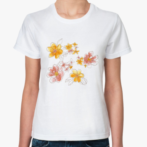 Классическая футболка Цветочная роспись
