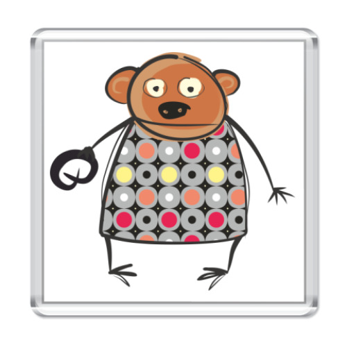 Магнит с принтом  'Медвед'