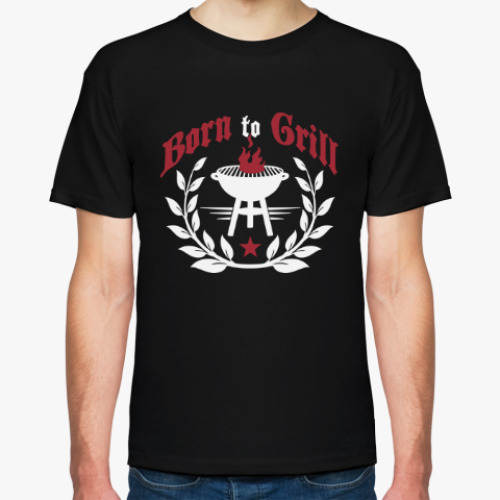 Футболка с принтом Рожден для гриля
