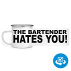 Кружка металлическая белая (круговая запечатка)