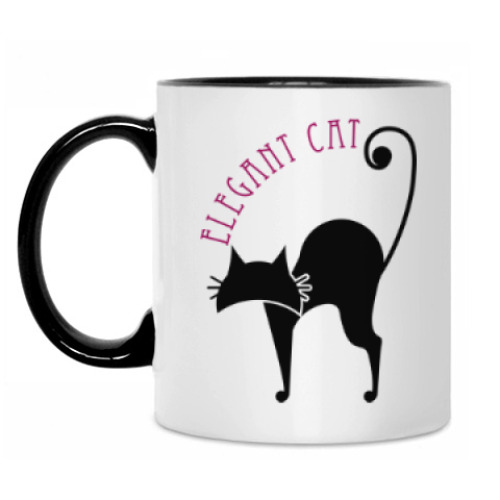 Кружка с принтом Элегантная кошка