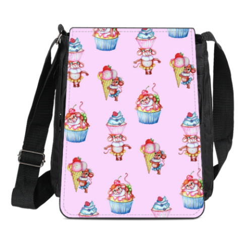 Сумка-планшет с принтом Сладкие мышки