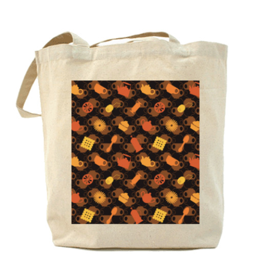 Сумка шоппер с принтом 'Время чая'