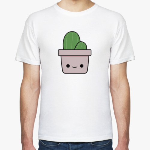 Футболка с принтом Веселый кактус