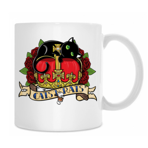 Кружка с принтом Кошки-мышки