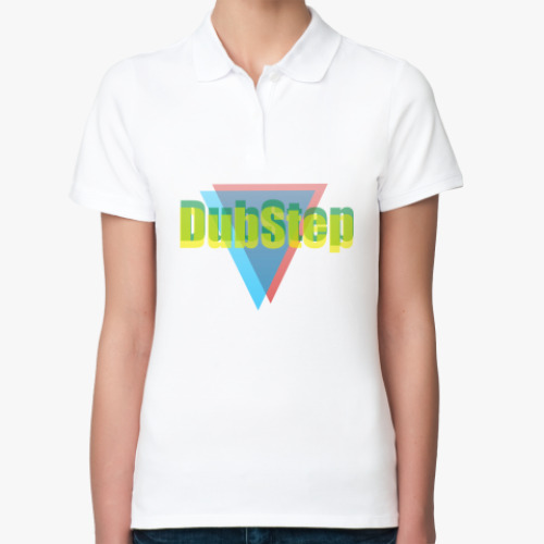 Женская рубашка поло (печать) с принтом Dubstep