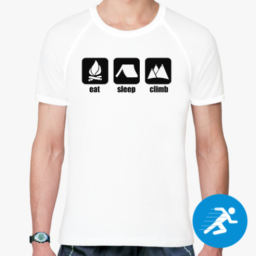 Спортивная футболка с принтом Eat, sleep, climb