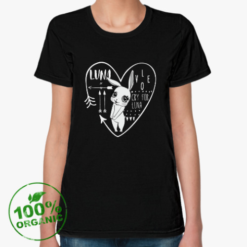 Женская футболка из органик-хлопка Зайка Луна