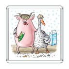 Магнит 6.5 x 6.5 см Гусь свинье товарищ!